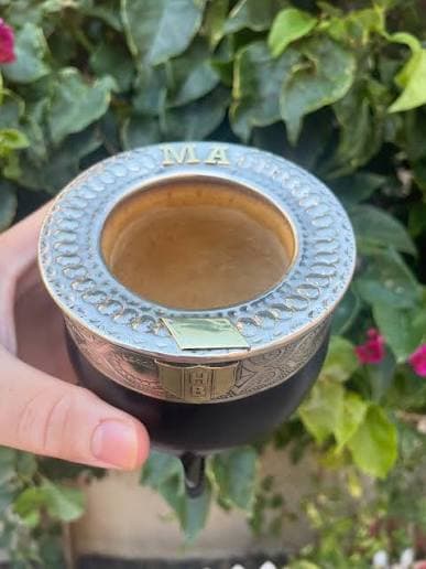 Mate personalizado de cuero y metal