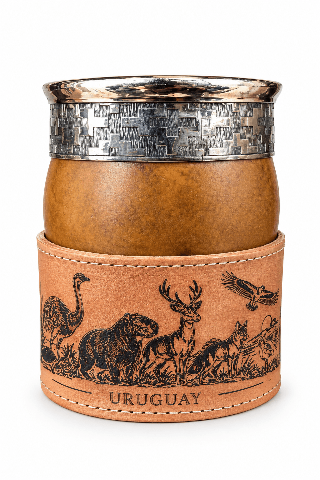 Foto de Mate Criollo Vaqueta Personalizada Uruguay Fauna